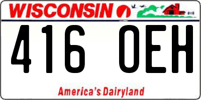 WI license plate 416OEH