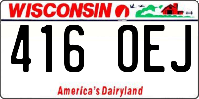 WI license plate 416OEJ