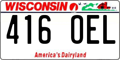 WI license plate 416OEL