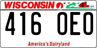 WI license plate 416OEO