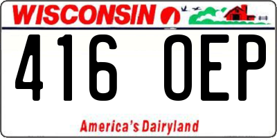 WI license plate 416OEP