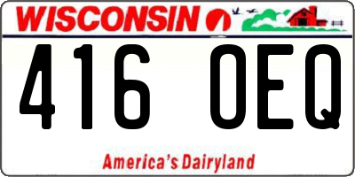 WI license plate 416OEQ