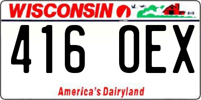 WI license plate 416OEX