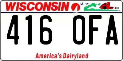 WI license plate 416OFA
