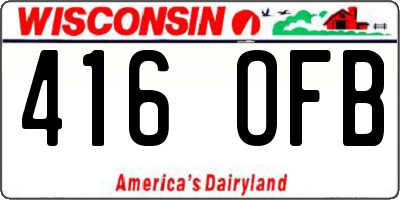 WI license plate 416OFB