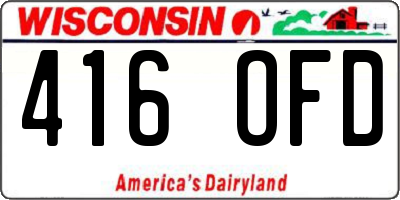WI license plate 416OFD