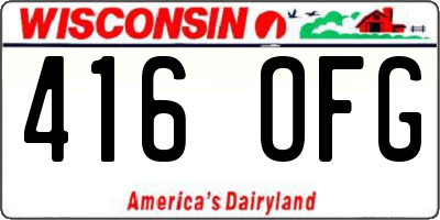 WI license plate 416OFG