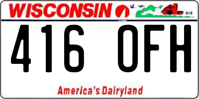 WI license plate 416OFH