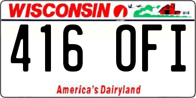 WI license plate 416OFI