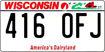 WI license plate 416OFJ