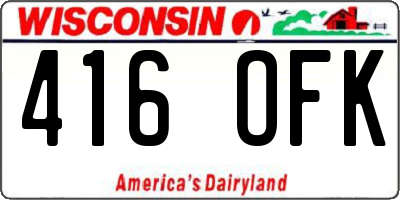 WI license plate 416OFK