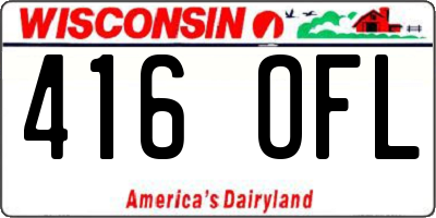 WI license plate 416OFL