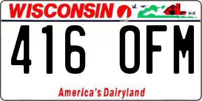 WI license plate 416OFM