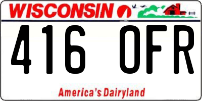 WI license plate 416OFR