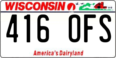 WI license plate 416OFS