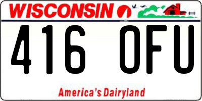 WI license plate 416OFU