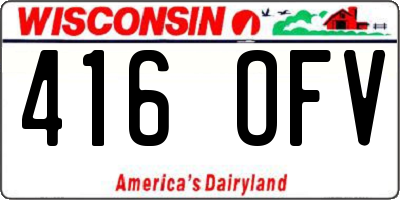 WI license plate 416OFV