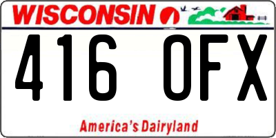 WI license plate 416OFX