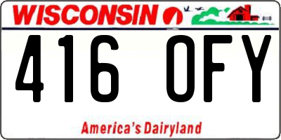 WI license plate 416OFY