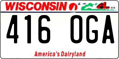 WI license plate 416OGA