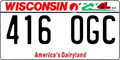 WI license plate 416OGC
