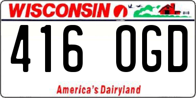 WI license plate 416OGD