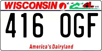 WI license plate 416OGF