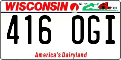 WI license plate 416OGI