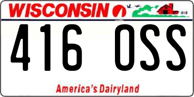 WI license plate 416OSS