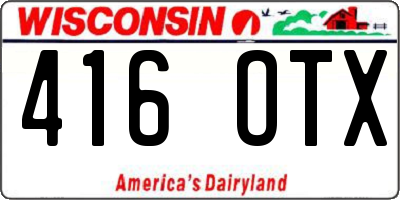 WI license plate 416OTX