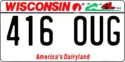 WI license plate 416OUG