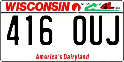 WI license plate 416OUJ