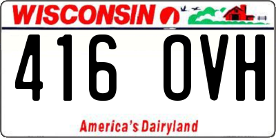 WI license plate 416OVH
