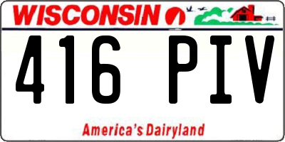 WI license plate 416PIV