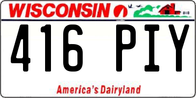 WI license plate 416PIY