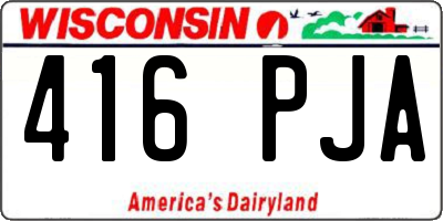 WI license plate 416PJA