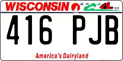 WI license plate 416PJB
