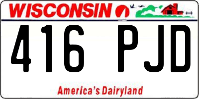 WI license plate 416PJD