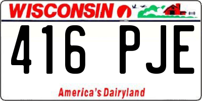 WI license plate 416PJE