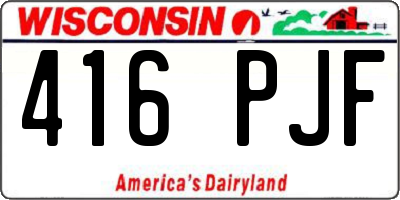 WI license plate 416PJF
