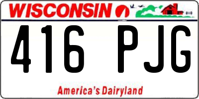 WI license plate 416PJG
