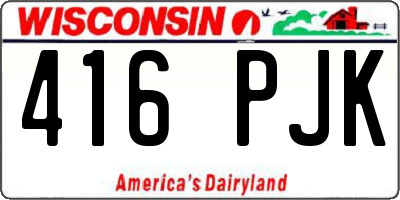 WI license plate 416PJK