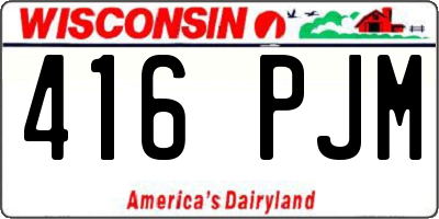 WI license plate 416PJM