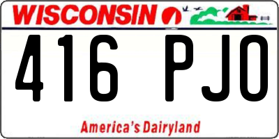 WI license plate 416PJO