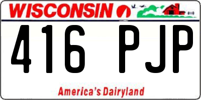 WI license plate 416PJP