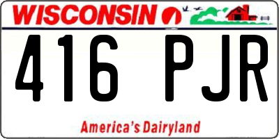 WI license plate 416PJR
