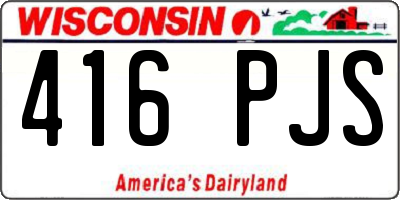 WI license plate 416PJS