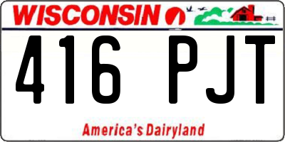 WI license plate 416PJT