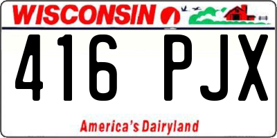 WI license plate 416PJX