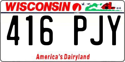 WI license plate 416PJY